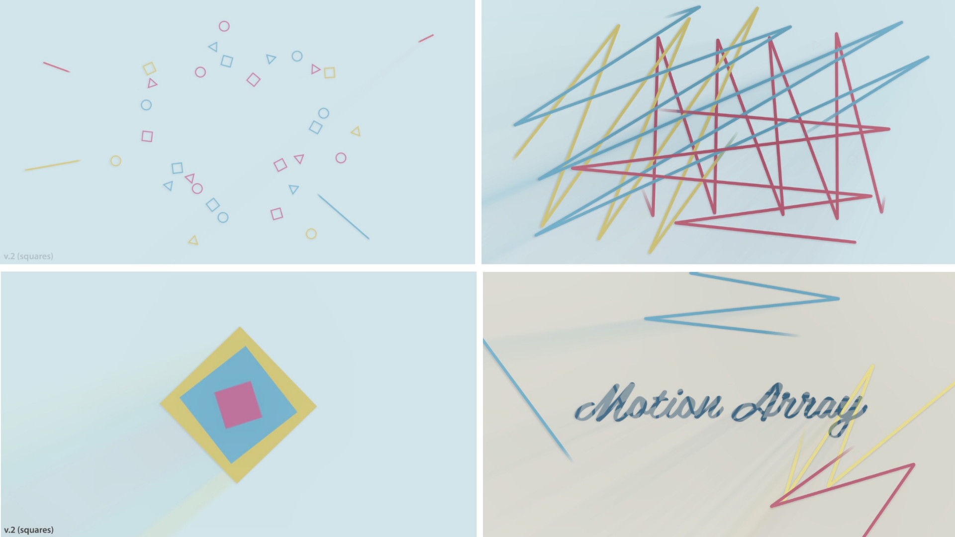 多彩形状徽标素材库精选AE模板