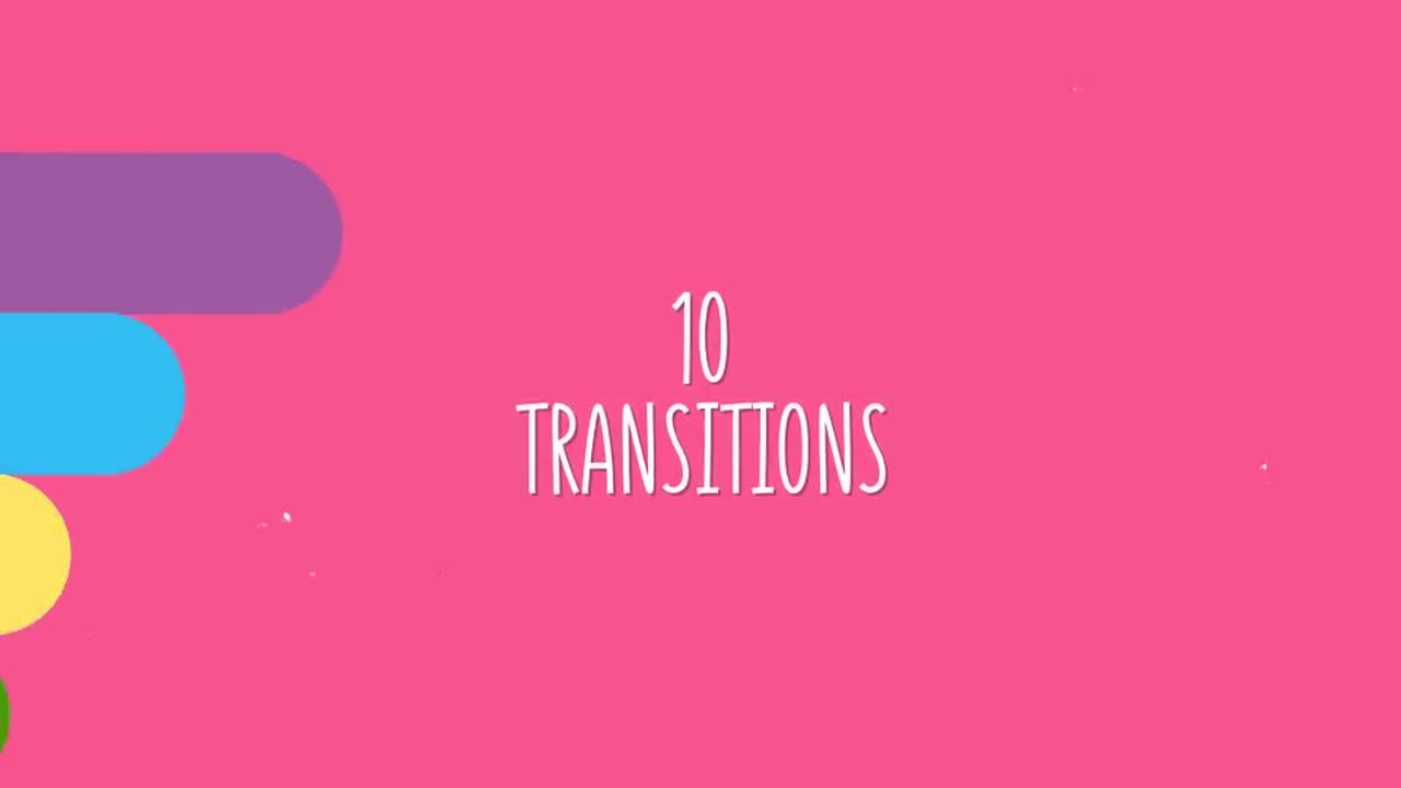 10种多色动态动画过渡效果的素材库精选AE模板
