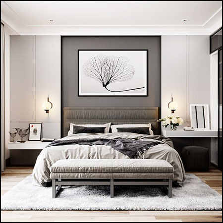 现代卧室室内场景素材之家精选3D模型13