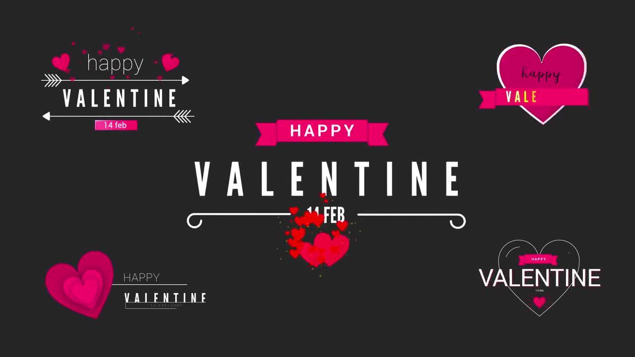 5个浪漫表白视频标题字幕素材库精选AE模板