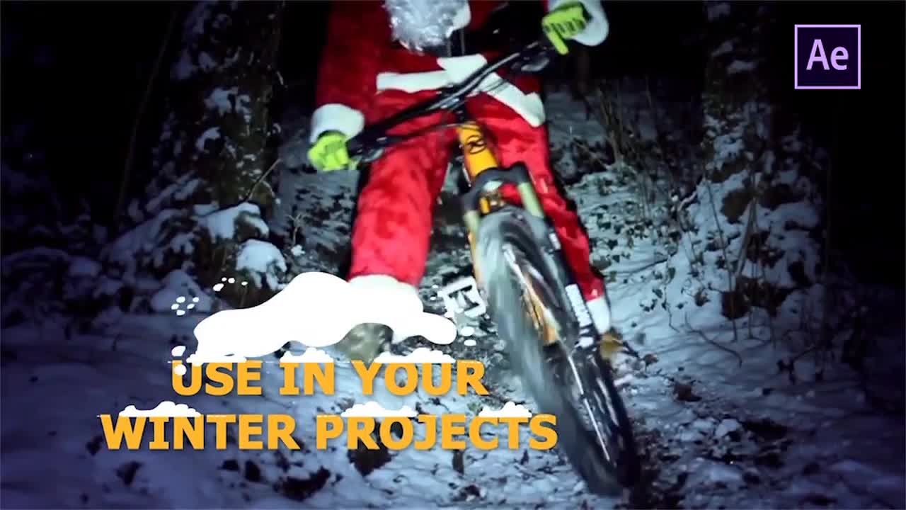 创意手绘雪元素和冬季视频过渡素材库精选AE模板