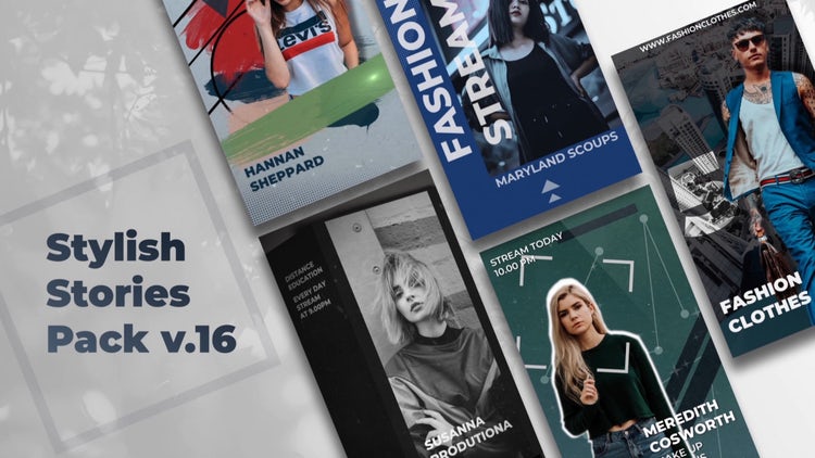 时尚创意故事包动画ae模板