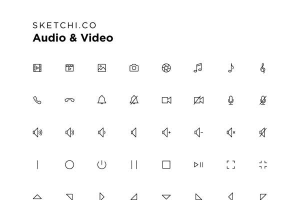 音频视频图标套装下载[AI]