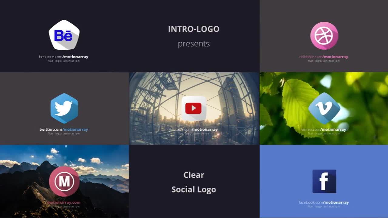 清晰的社交媒体徽标素材库精选AE模板