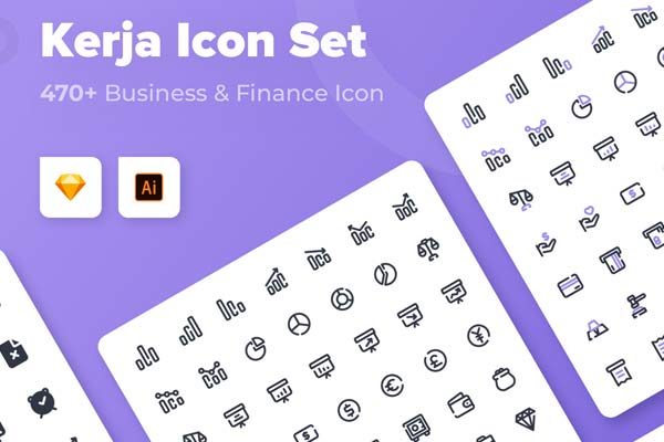 素材库下午茶：金融行业商业图标套装下载