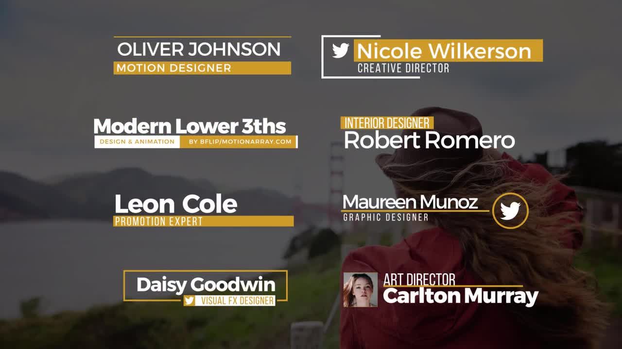 8个独特的动画下三分之一素材库精选AE模板