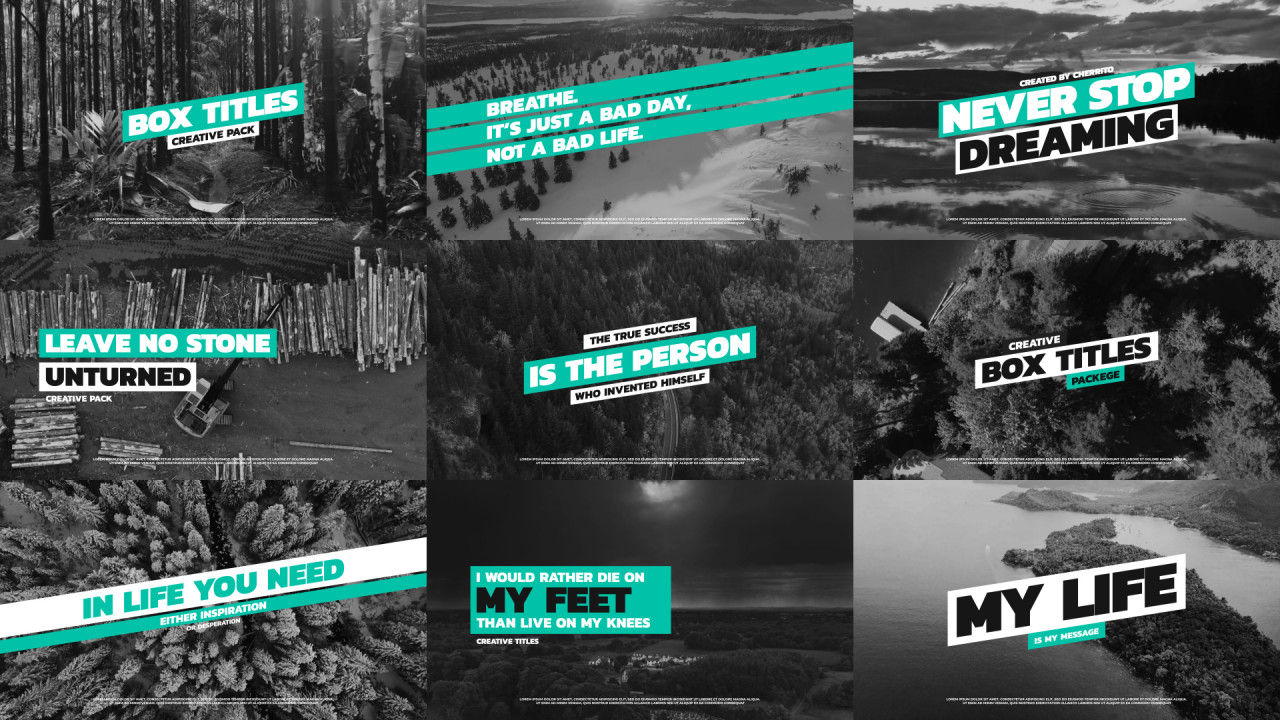 9个全屏标题式排版包素材库精选AE模板