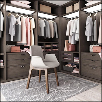 现代实木衣柜衣服休闲椅组合素材之家精选3D模型