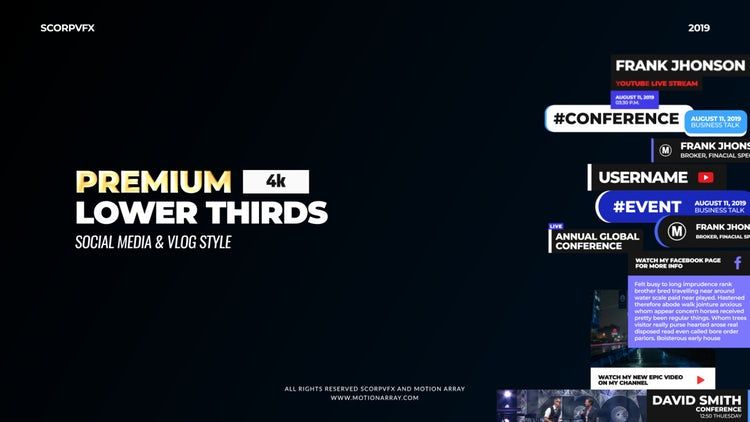 社交媒体博客全屏标题动画素材库精选AE模板