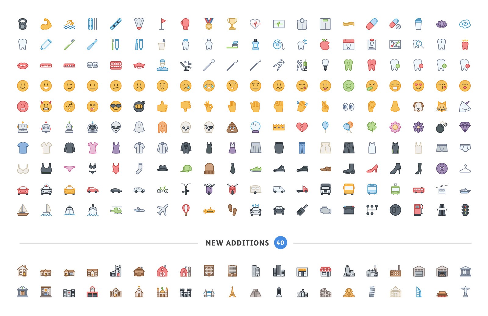 540枚多彩图标集 Vector Line Icons – Color插图(3)