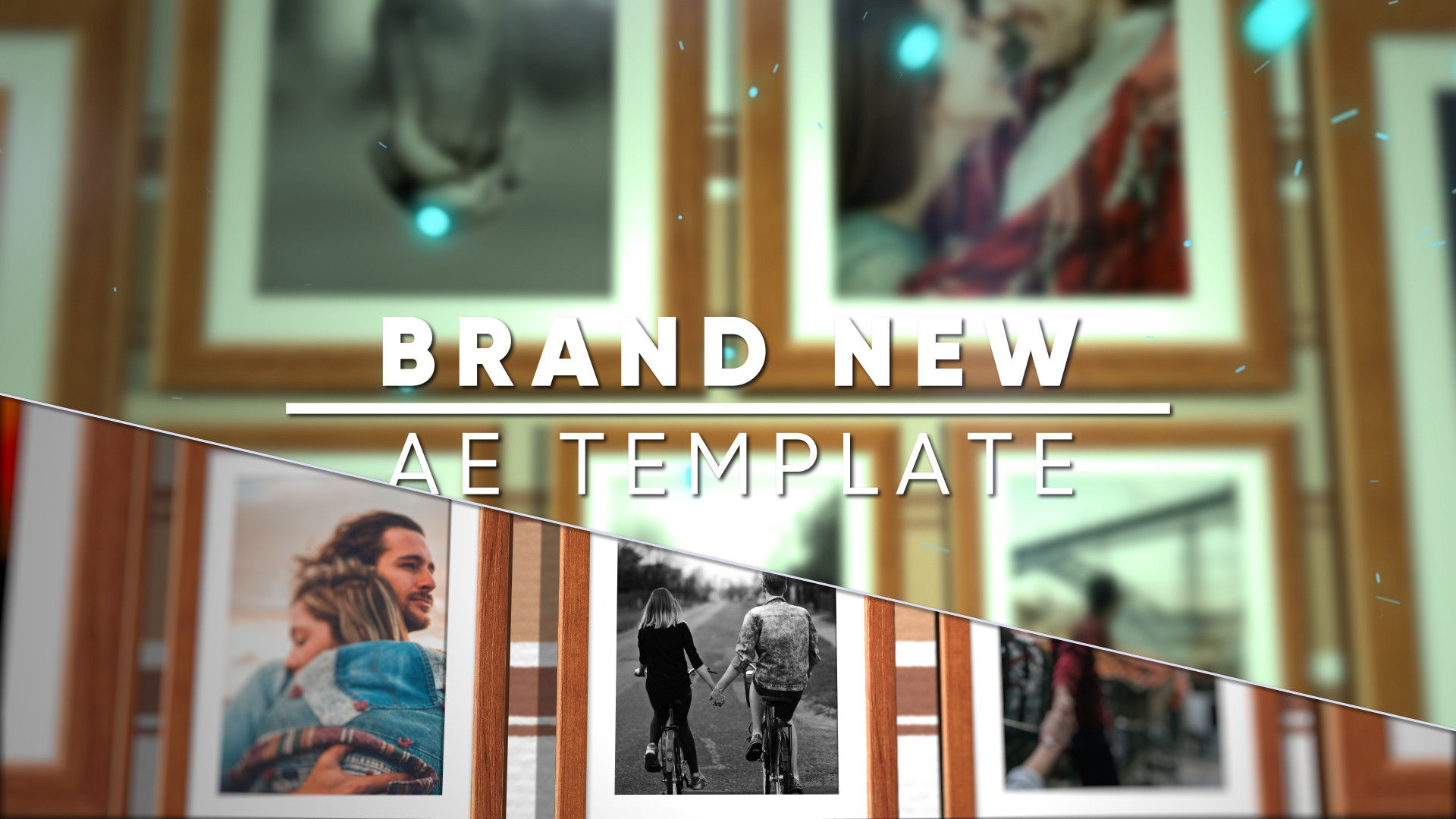 光线泄漏的平滑过渡照片展示素材库精选AE模板Frame Slideshow