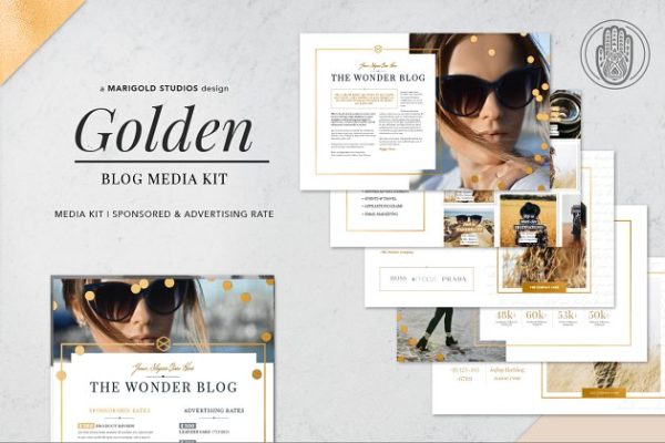 金箔奢华装饰博客贴图模板素材库精选 GOLDEN | Blog Media Kit