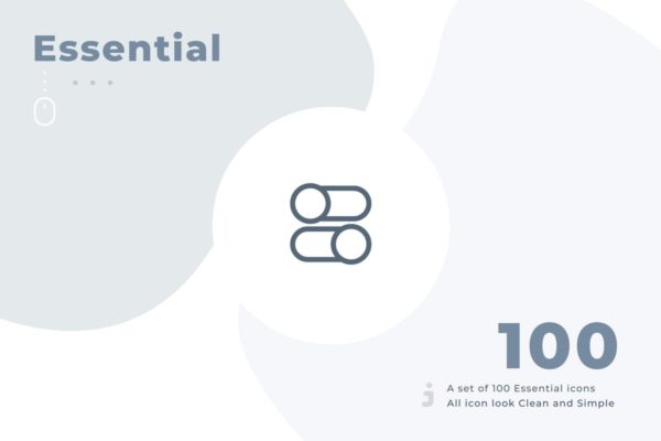 100枚极简主义黑色线框图标素材 100 Essential icon set – Material