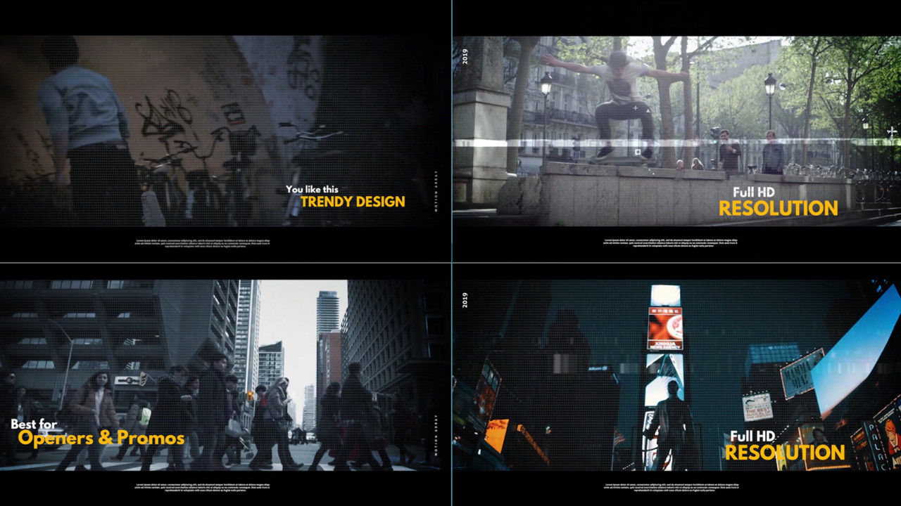 城市主题开场视频素材库精选pr模板