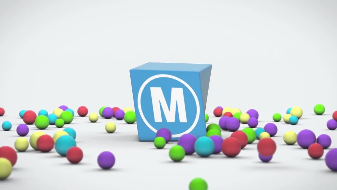 有趣的立方体徽标显示素材库精选AE模板