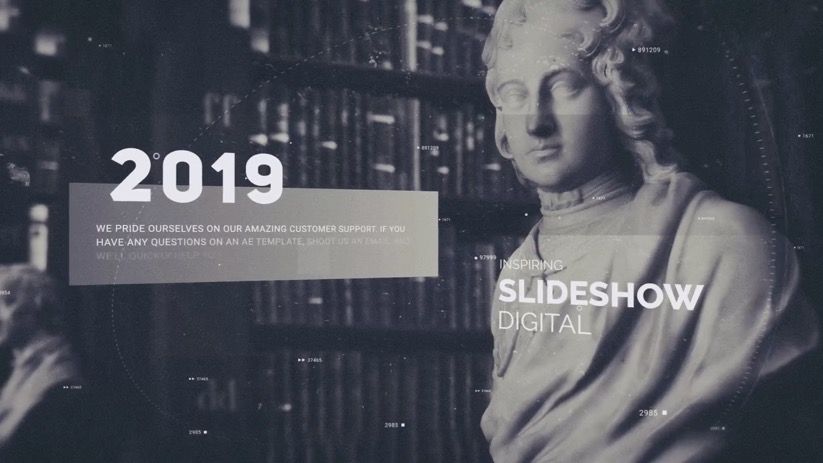 黑白历史时间线视差效果展示素材库精选AE模板