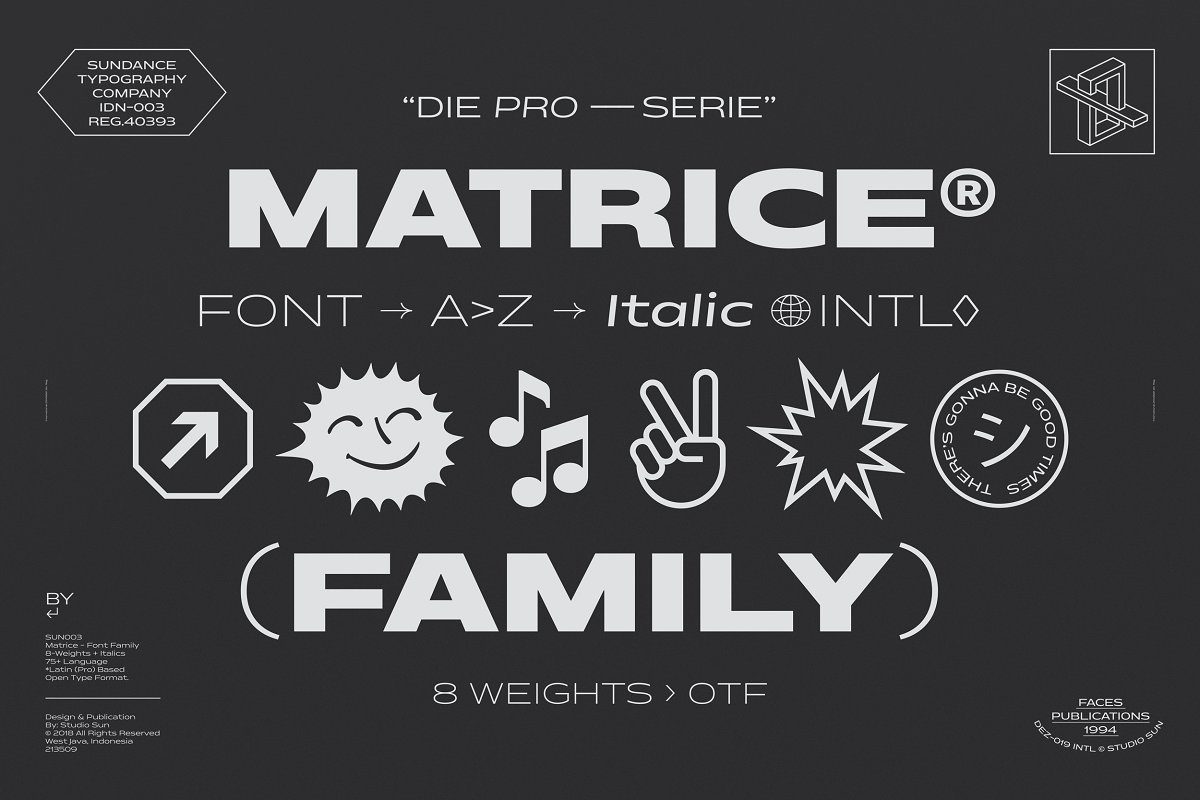 Matrice Font Family素材之家精选英文字体