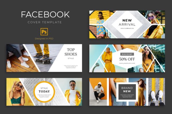 都市时尚品牌营销推广Facebook主页封面设计模板素材库精选 Urban Fashion Facebook Cover Template