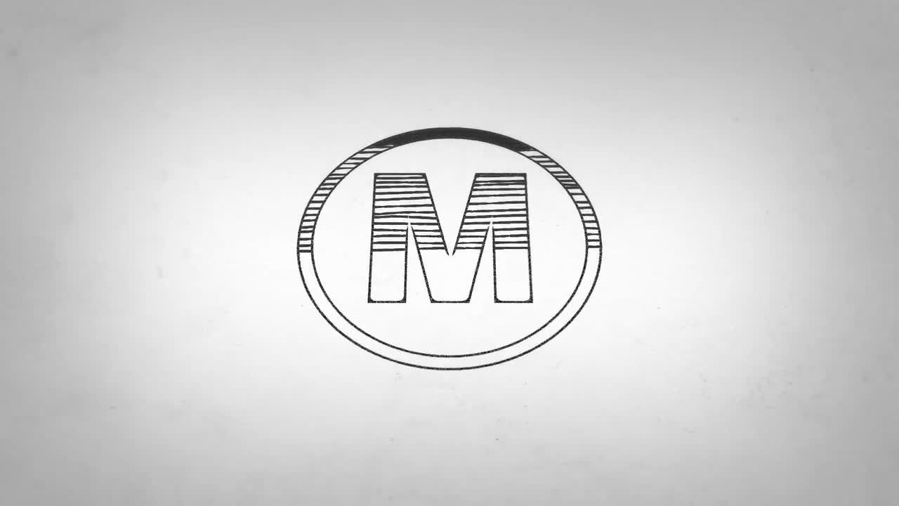 动态有趣绘图徽标Logo显示素材库精选AE模板