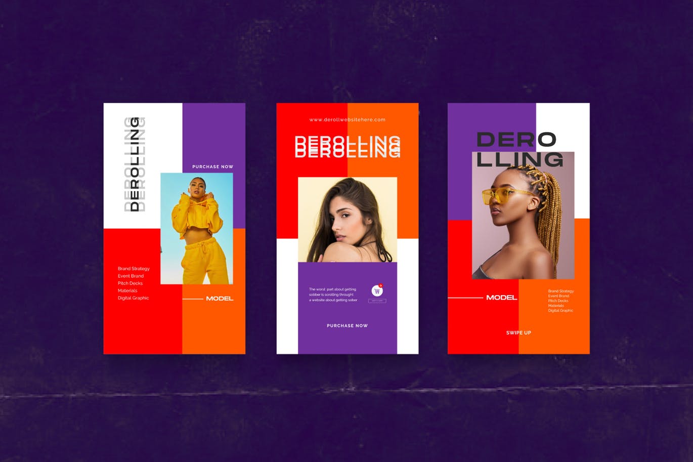 色彩主页Instagram贴图&品牌故事设计素材包v2 DEROLL PACK 2- Instagram Template + Strories插图(10)