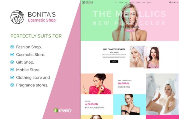 美容护肤/SPA会所网站设计Shopify主题模板素材库精选 Bonita | Cosmetics, Salon Shopify Theme