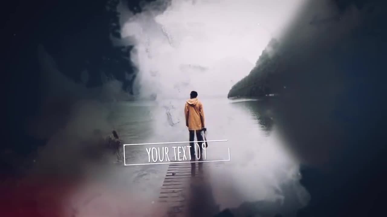 墨水视差效果幻灯片家庭照片展示素材库精选AE模板