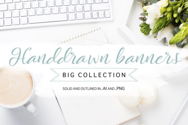 超实用Banner模板&amp;丝带图形设计素材 Banners&amp;Ribbons Collection