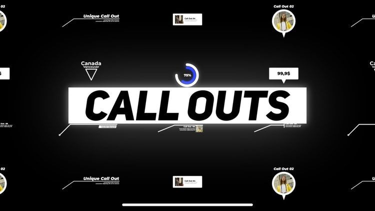 9个独特干净的标注标题素材库精选AE模板