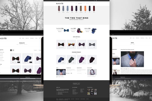 男士服饰电商网站Shopify主题模板素材库精选 eCommerce Shopify Theme Men’s Fashion Ties插图(1)