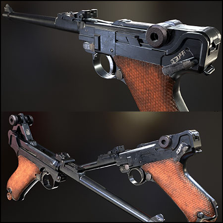 鲁格P08 / P08 Artillery Luger手枪素材之家精选3D模型