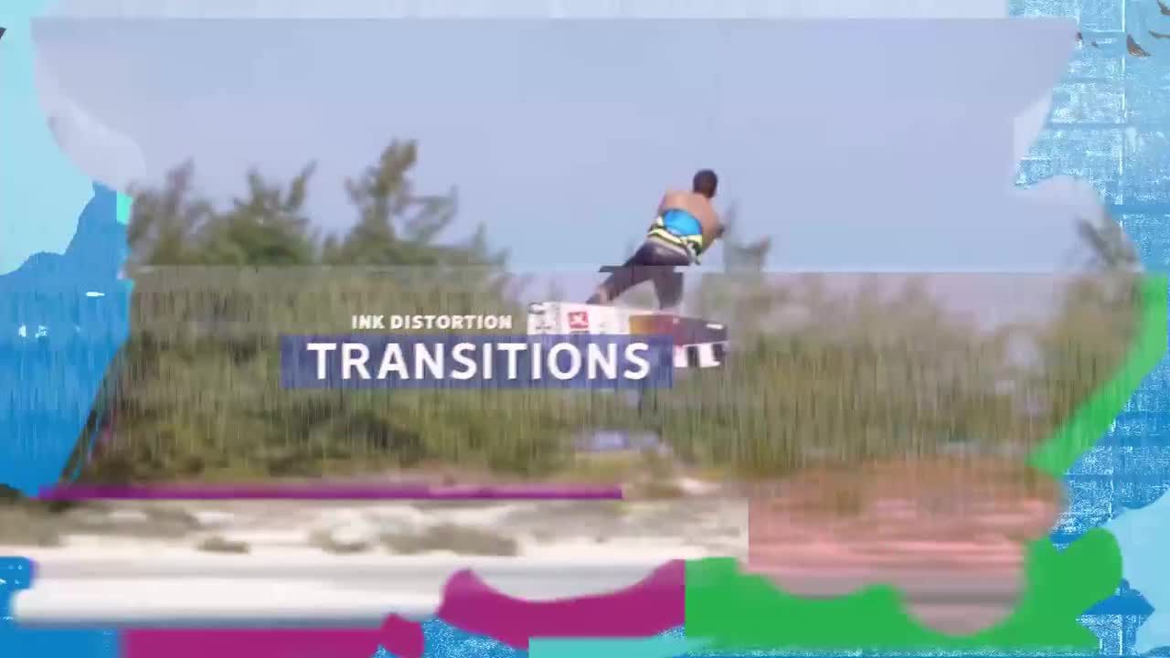 10种墨水失真过渡效果动画素材库精选AE模板