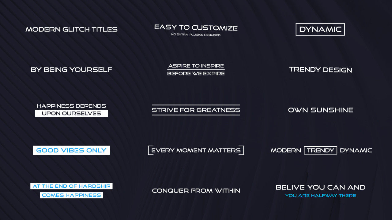 现代广告Glitch标题素材库精选AE模板