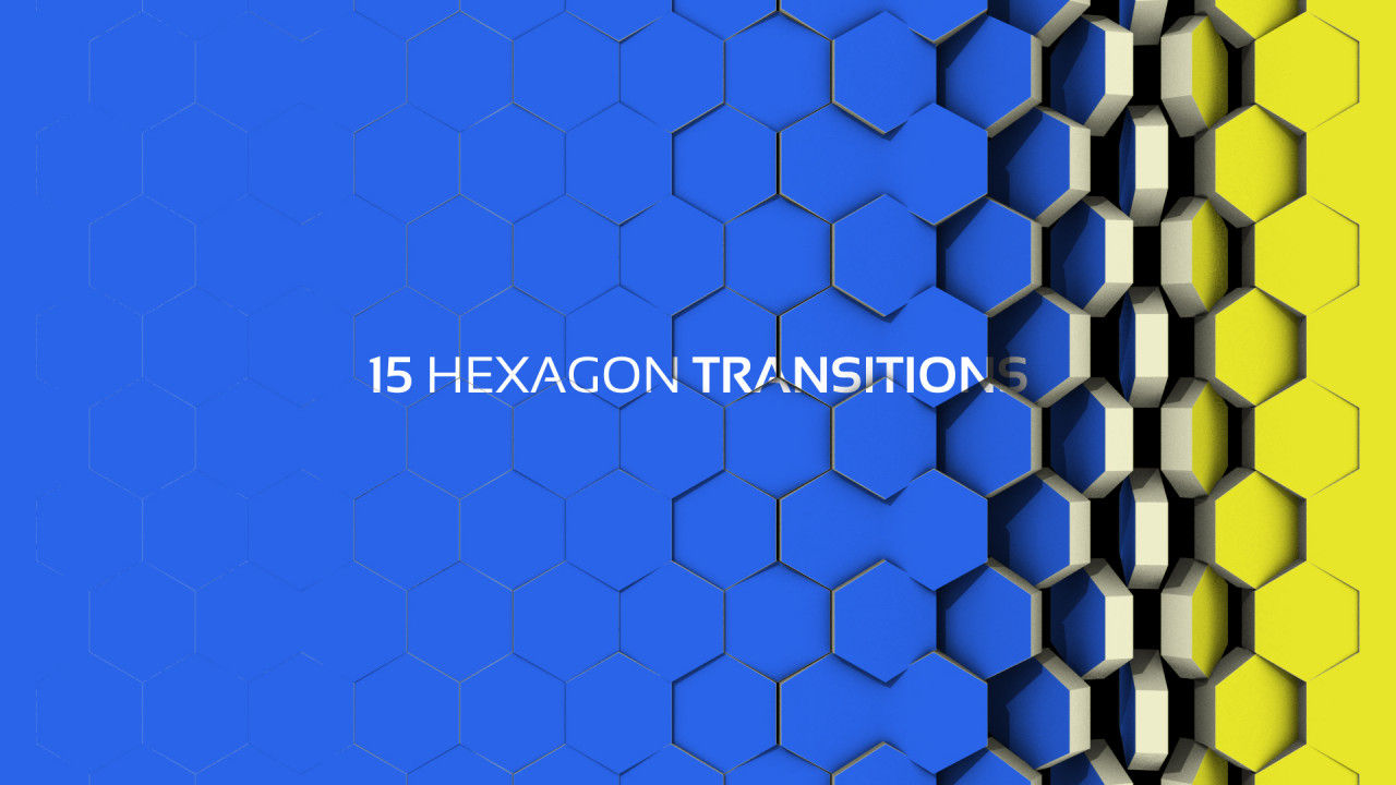 六边形蜂巢特效转场片头动画素材库精选AE模板