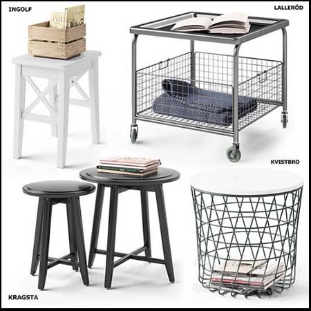 宜家桌子收纳筐素材之家精选3D模型