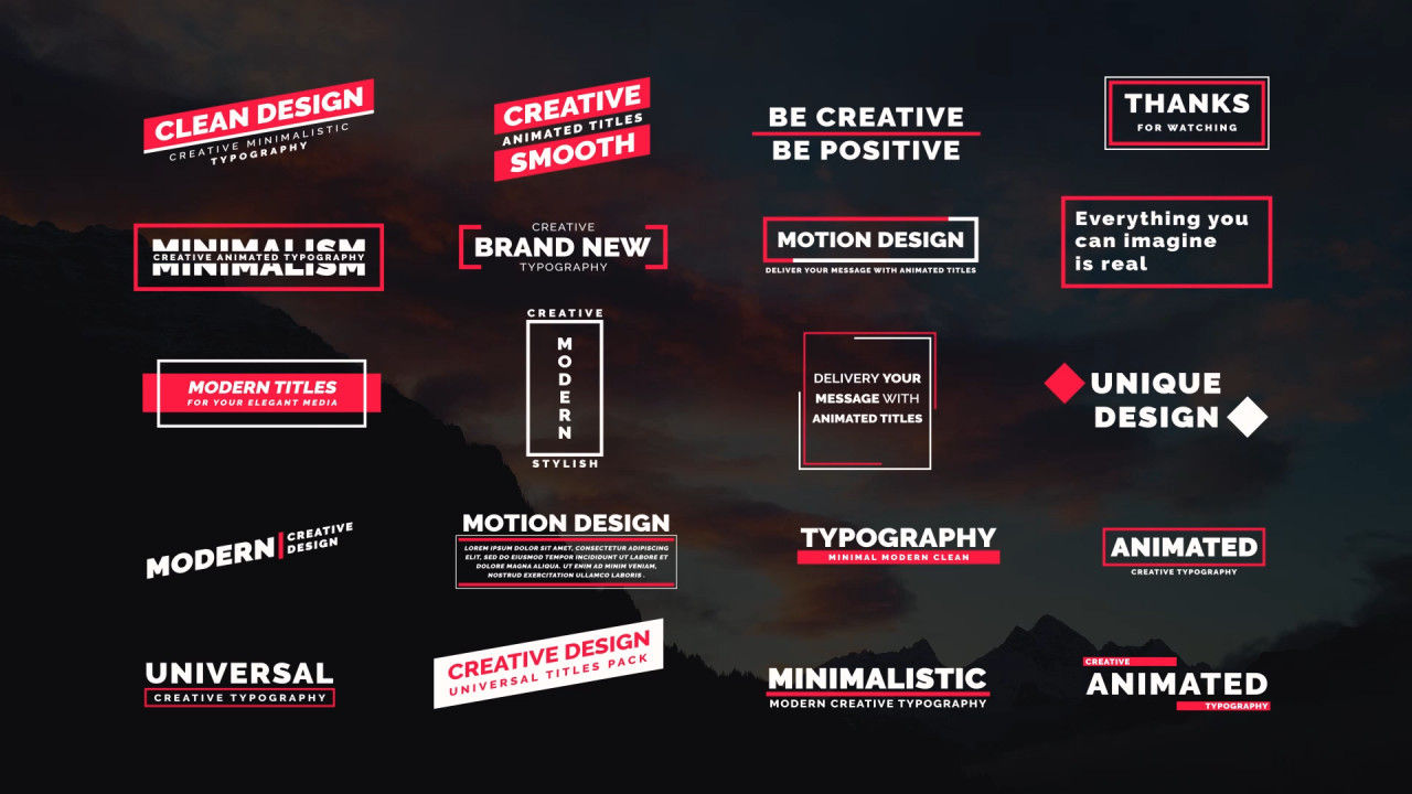 20个全屏动画标题素材库精选AE模板