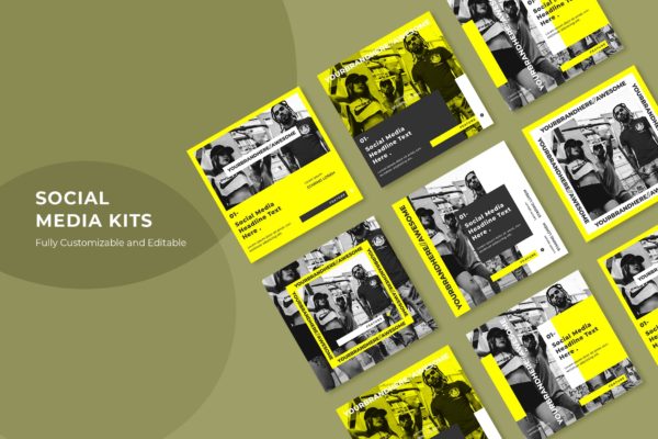 街头潮流时尚风格社交平台设计素材v58 SRTP – Social Media Kit.58