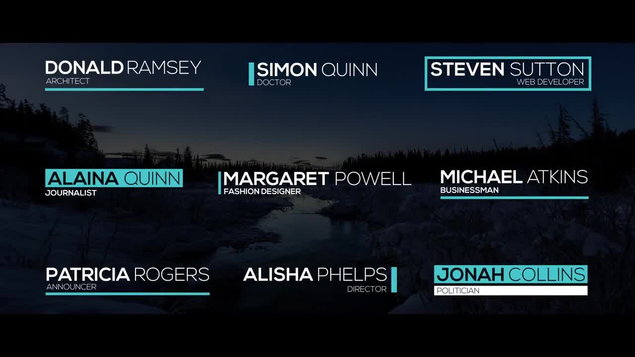 9个干净独特的创意下三分之一全屏标题素材库精选PR模板