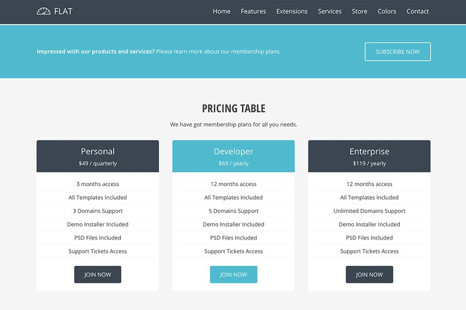 网站服务/云服务网站响应式模板素材库精选  Hot Flat插图(6)