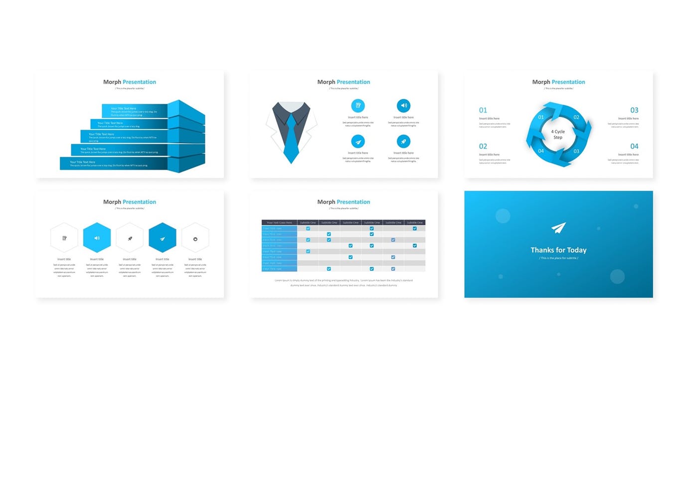 时尚高端清新简约蓝白配色的高品质powerpoint幻灯片演示模板（pptx）插图(3)