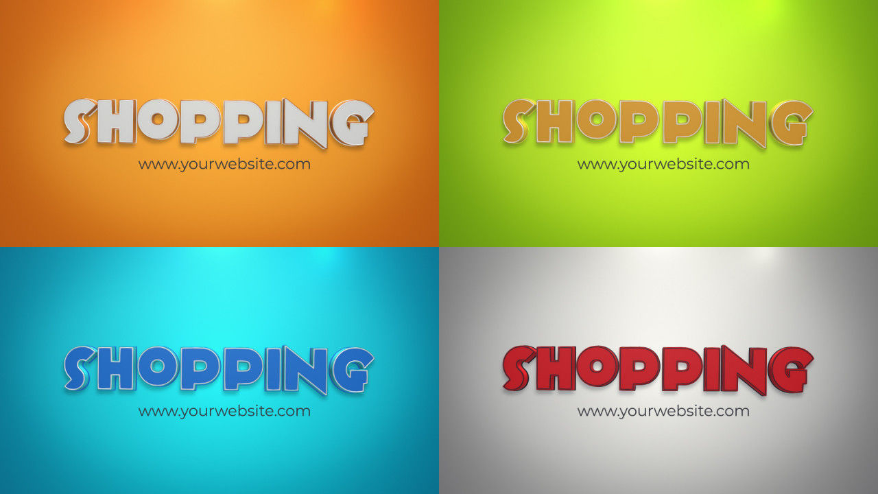 3D彩色场景动画徽标展示素材库精选AE模板