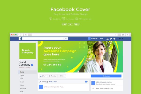 企业Facebook账号主页封面设计模板素材库精选v2.2 ADL Facebook Cover.v2.2
