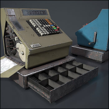 苏联时代复古收银机素材之家精选3D模型