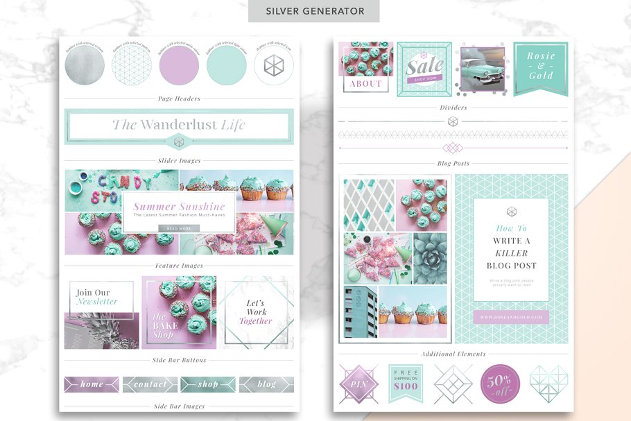 博客设计版块模板素材库精选素材 Blog Element Generator插图(5)