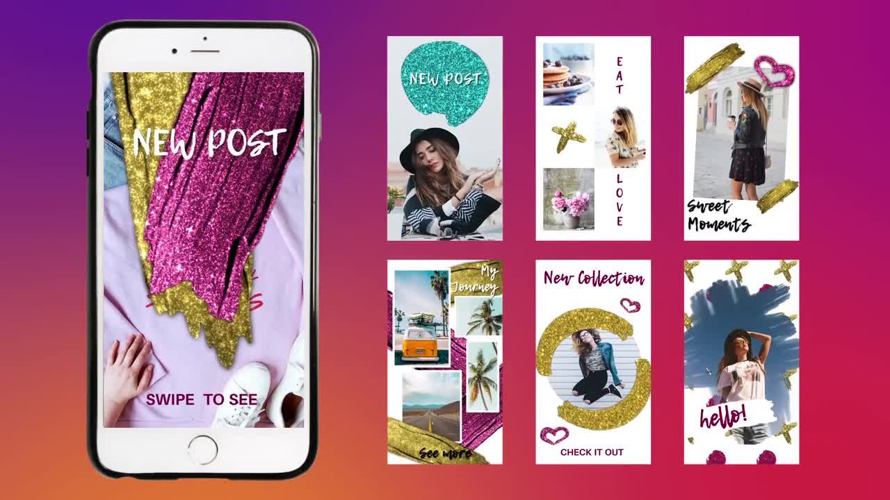 明亮垂直竖屏动画素材库精选AE模板