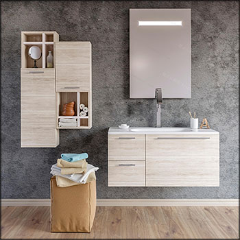 北欧实木原木洗脸台浴室柜洗手台素材之家精选3D模型