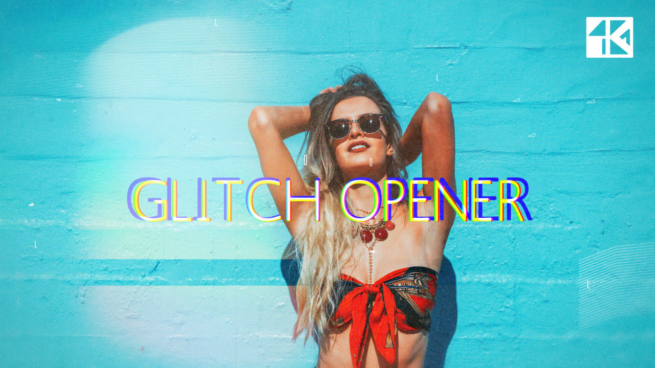 失真效果电影开场白AE视频模板