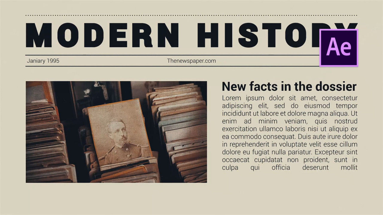 报纸展示动画开场素材库精选AE模板