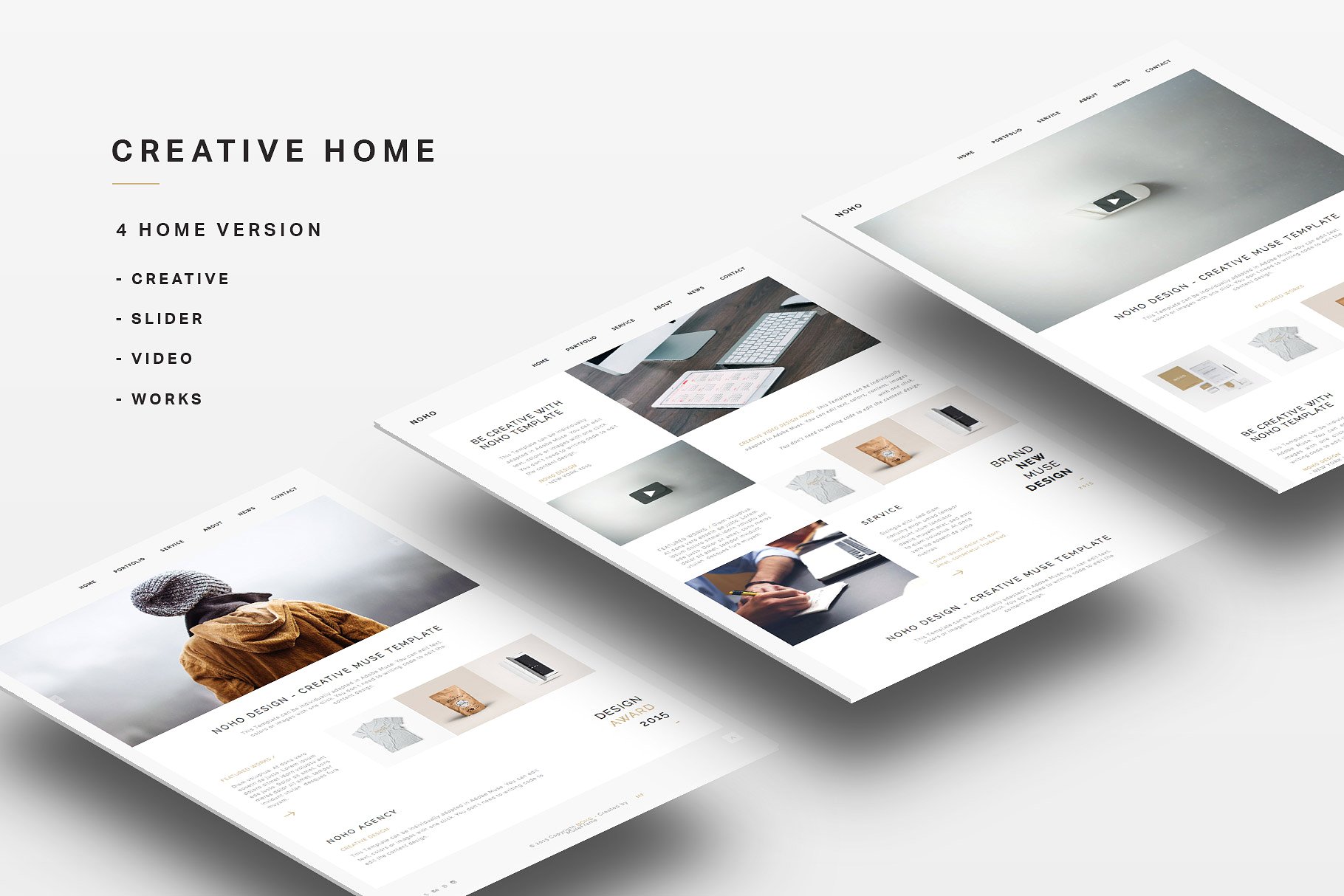 现代简约创意多用途Muse网站模板素材库精选 NOHO – Creative Muse Template插图(2)