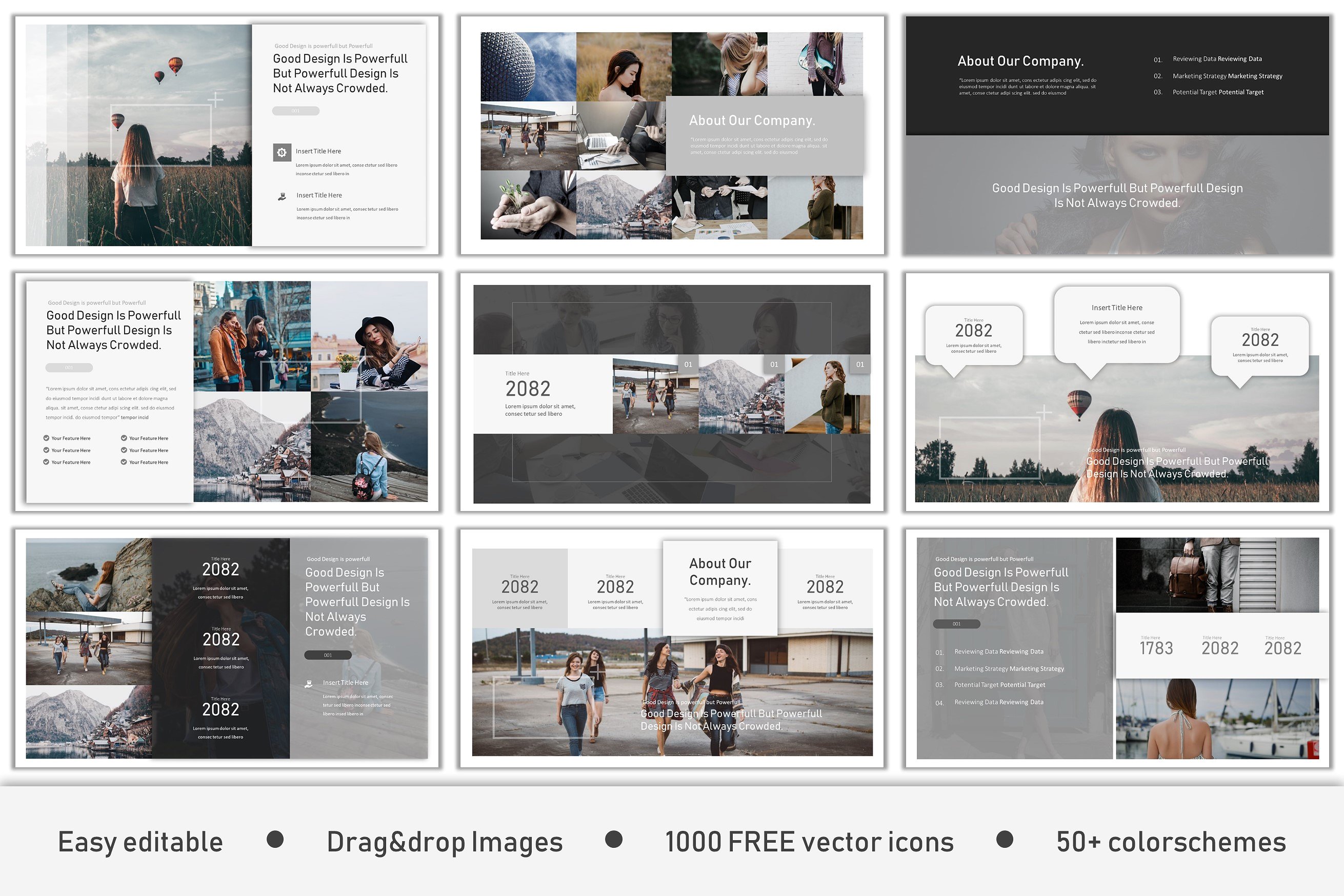 多个独特的现代幻灯片插图(1)