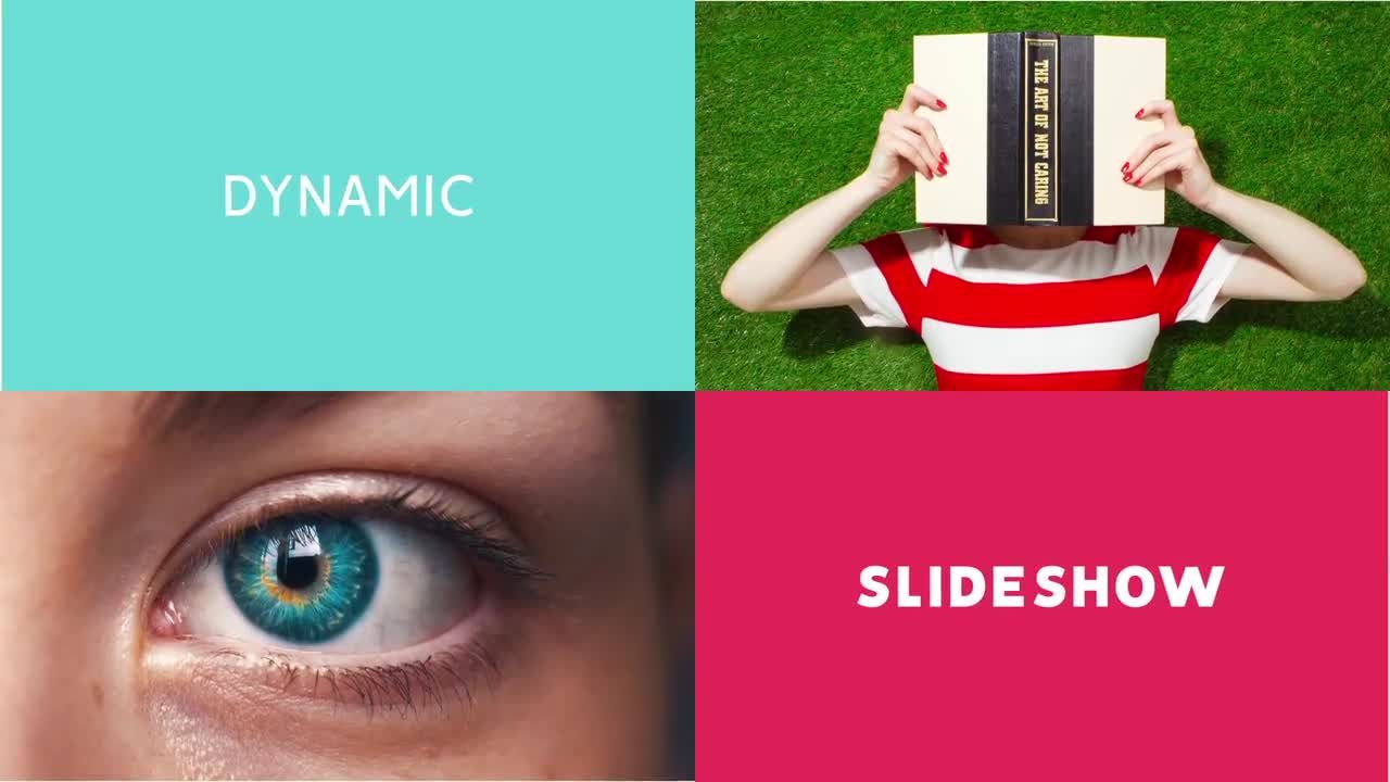 炫彩华丽的照片规则滑动过渡幻灯片素材库精选AE模板